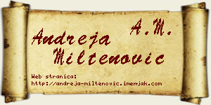 Andreja Miltenović vizit kartica